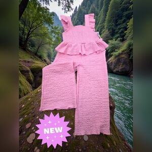 New stylish 2pc smocked outfit set girls toddlers 4T